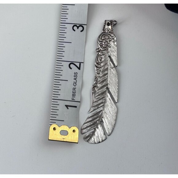 Handmade Feather Pendant Antique Butter Knife up-cycled silverware jewelery - Picture 6 of 6